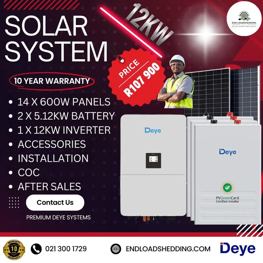 12kW Deye Solar System — R107,900