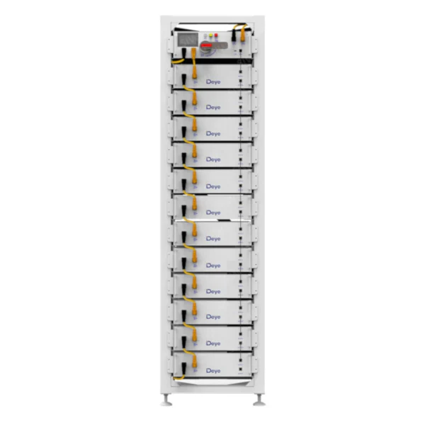 Deye 61.44kwh HV Lithium Battery Set (Includes 12x 5.12kWh battery,3U Rack and HV control box)
